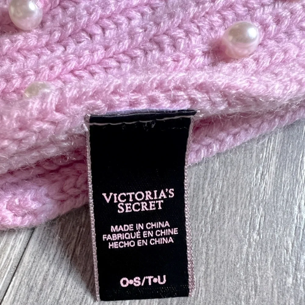 Victoria’s Secret pearl embellished pink scarf. One size